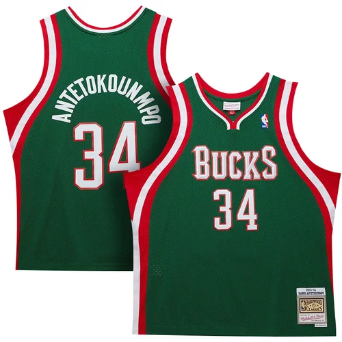 Mitchell And Ness Giannis Antetokounmpo 34 Milwaukee Bucks 2013-14 Swingman dres