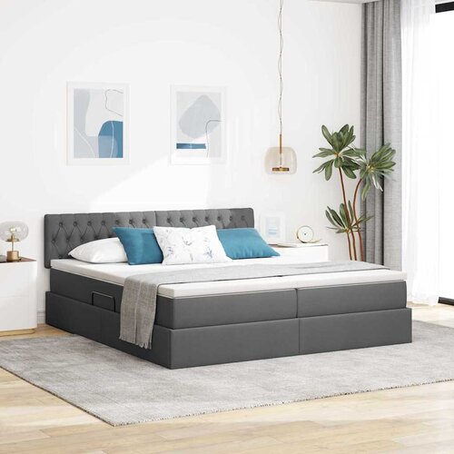  s od storage Tamno siva 180 x 200 cm Lažna koža Cijene
