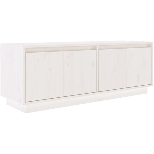 Maison Chic TV omarica - TV stojalo - Televizijska omarica bela 110x34x40 cm trdna borovina, (21699951) Slike