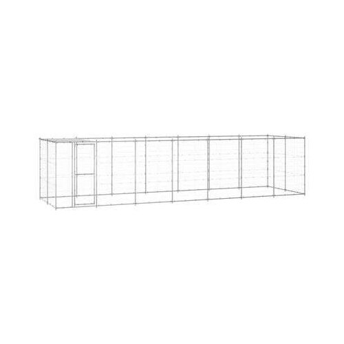  Zunanji pasji boks pocinkano jeklo s streho 16,94 m&sup2; - - Srebrna - 74.95 - 770 x 220 x 180 cm - Cene