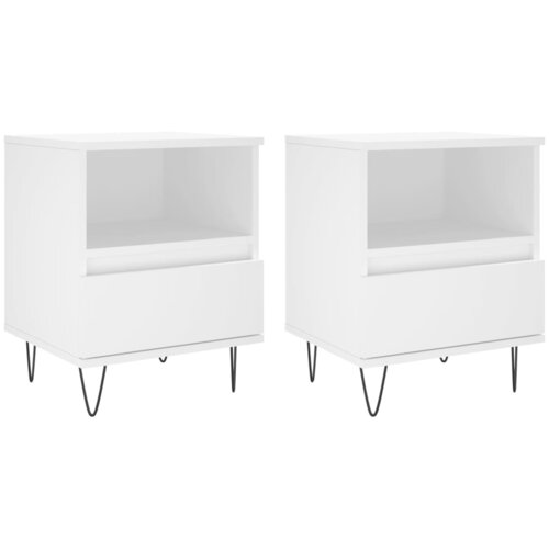 Maison Chic Dvo delni komplet Nočne omarice - Nočne mize bela 40x35x50 cm inženirski les, (21689547) Slike