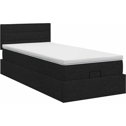  Podesivi krevet s madracem Crna 80 x 200 cm Tkanina Slike