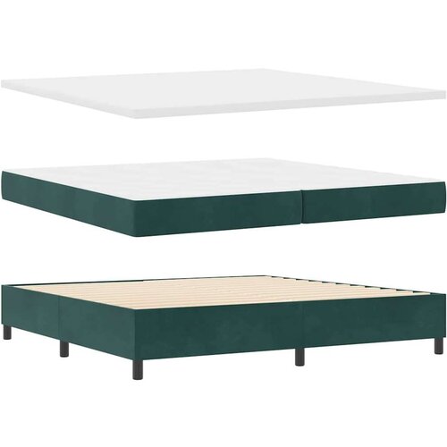 Box spring krevet Tamnozelena 200 x 200 cm Bar&amp;scaron;un Slike