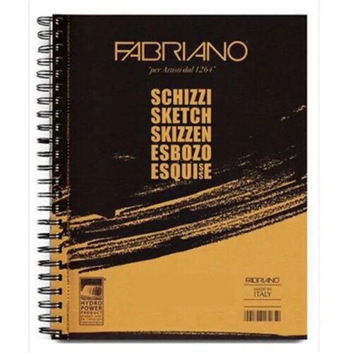 No Statovac Schizzi, blok, sa spiralom levo, A5, 90gr, 60 lista, Fabriano Slike
