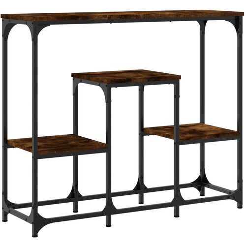 Maison Chic konzolna miza - miza ob steni dimljen hrast 89,5x28x76 cm inženirski les, (21785836) Slike