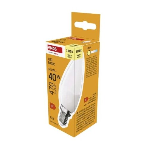Emos zl3f22 Led sijalica basic candle 5,5w(40w) 470lm e14 ww ( 3480 ) Cene