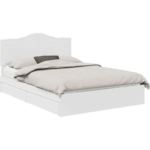  Krevet s od storage Bijelo 160 x 200 cm Konstruirano drvo Slike