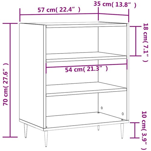  Komoda crna 57 x 35 x 70 cm od konstruiranog drva Slike
