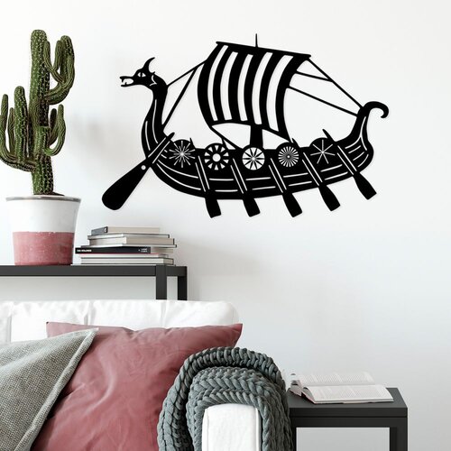 Wallity Zidna dekoracija Viking, 45 x 70 cm, Crna Cene