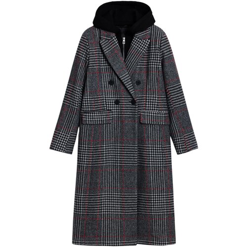 Desigual COAT_CAPUCHA_CHECK 25WWEW13 Siva Slike