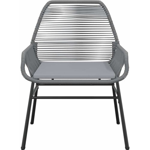  5-dijelni vrtni blagovaonski set s jastucima poliratan i staklo Siva 160 x 80 x 74 cm Slike