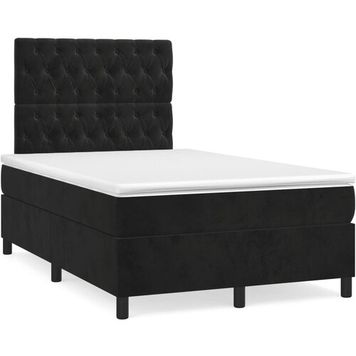 vidaXL Box spring postelja z vzmetnico črna 120x190 cm žamet Cene