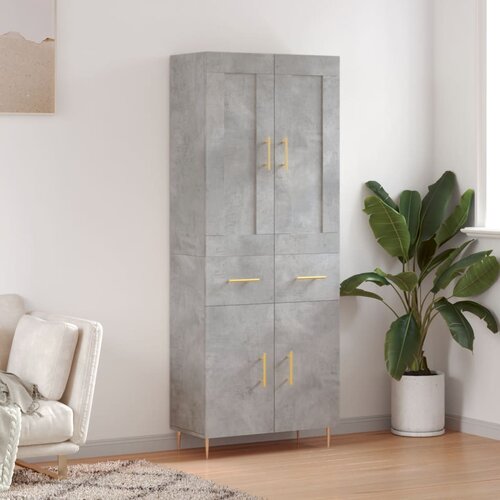 vidaXL Visoka komoda betonsko siva 69,5x34x180 cm inženirski les Cene