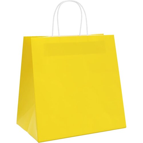  Papirnate vrećice 250 kom s ručkama žute 26x17x25 cm Slike