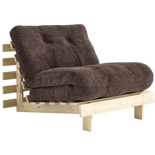 Karup Tamno smeđa futon fotelja na rasklapanje od samta Roots &amp;ndash; Slike
