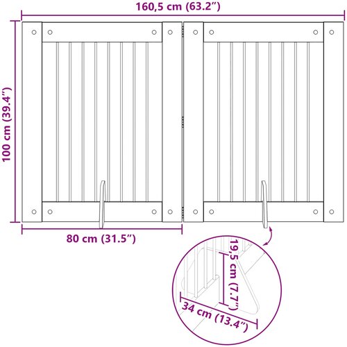  Vrata za pse s postoljem 2 pcs Staro drvo 80 x 100 cm Slike