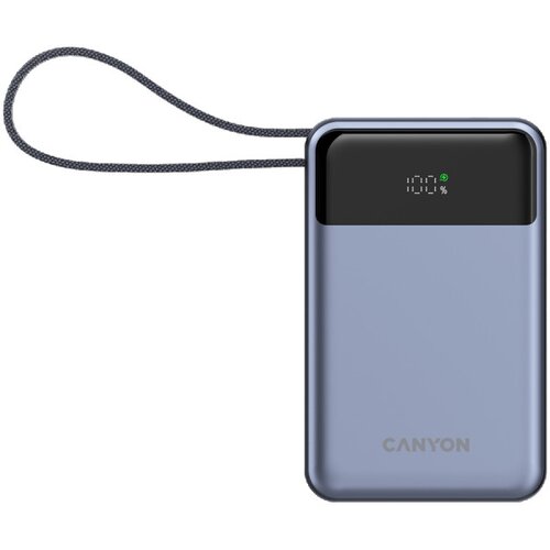Canyon power bank OnPower 600 built-in cable 20000 mAh PD65W Dark Grey ( CNS-CPB600DG ) Slike