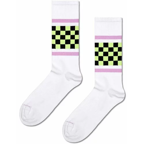 Happy Socks Čarape Checked Stripe Sneaker Sock boja: bijela