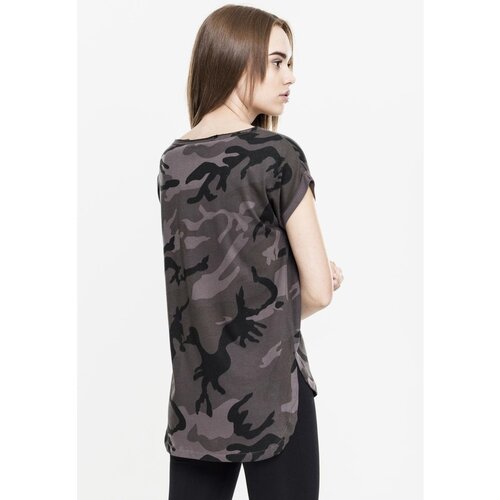 Urban Classics Ladies Camo Back Shaped Tee dark camo Cene