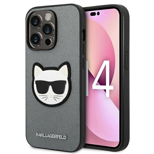 Karl Lagerfeld ETUI SAFFIANO CHOUPETTE HEAD PATCH NA IPHONE 14 PRO MAX - SREBRNE, (21898253) Cene