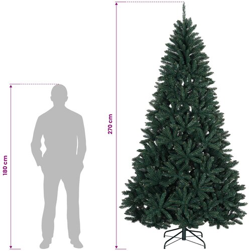  Umjetno božićno drvce s nogom 270 cm PVC Tamnozelena Slike
