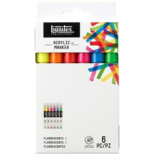 LIQUITEX Professional Set markera Paint Marker Fluo (6 Kom., 2 mm, Pravokutni vrh)