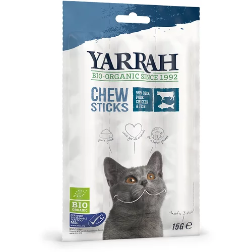 Yarrah Bio mačji prigrizki žvečilne palčke z ribo - 9 kosov (45 g)