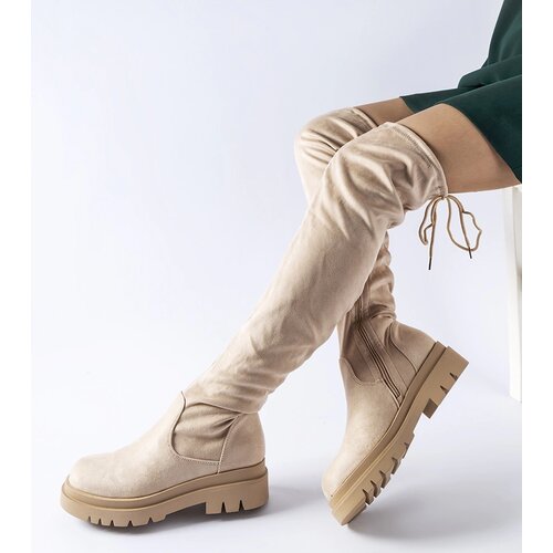 Gemre Beige flat over-the-knee boots Milwake Cijene