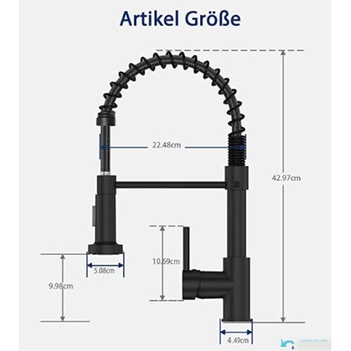 EYN Nizkotlačna kuhinjska armatura za grelnik | Pipa na tri cevi NT1437 &amp;mdash; Mat črna Slike