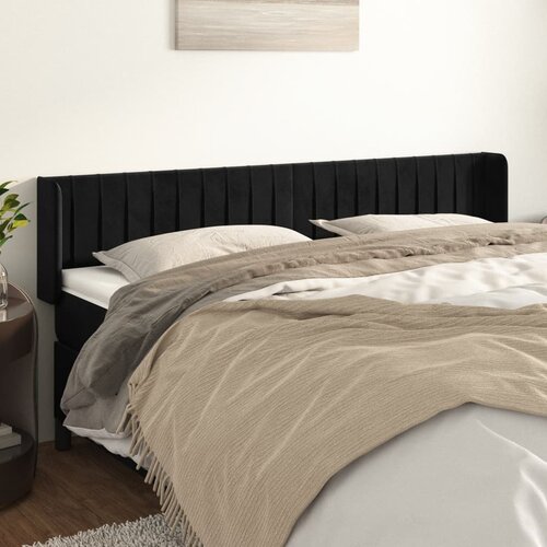  Uzglavlje s u&scaron;ima crno 203x16x78/88 cm bar&scaron;unasto Cijene