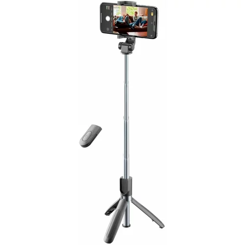 Cellular Line Bluetooth selfie stick tripod crni