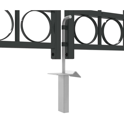  Ogradna vrata ASSEN 301 x 200 cm Čelik Siva Može se zaključati Slike