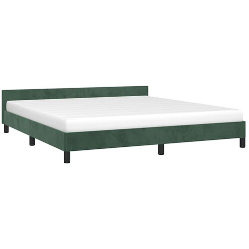 VidaXL okvir za krevet s uzglavljem tamnozeleni 160x200 cm bar&amp;scaron;unasti Slike