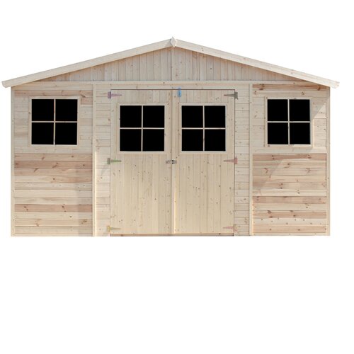 Timbela Lesena vrtna hi&amp;scaron;a - 418x220xH246 cm/7,98 m2 - Vrtna lopa s podi - M332+M332G, (21823613) Slike