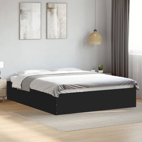 Furnova Posteljni okvir črn 150x200 cm inženirski les, (21937101) Slike