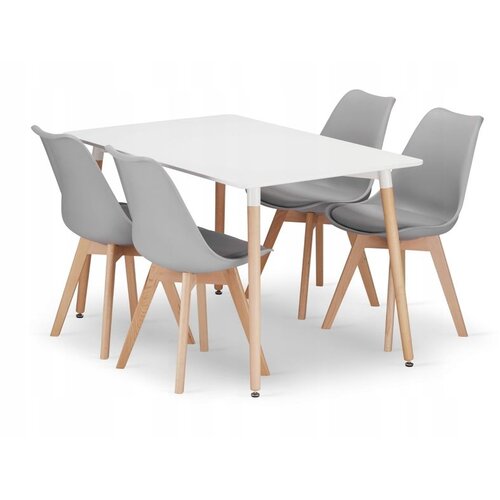  Garnitura stola ADRIA 120x80 bijela + 4 sive stolice MARK Cene