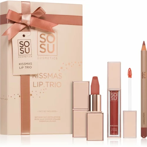 SOSU Cosmetics Kissmas Lip Trio poklon set (za usne)