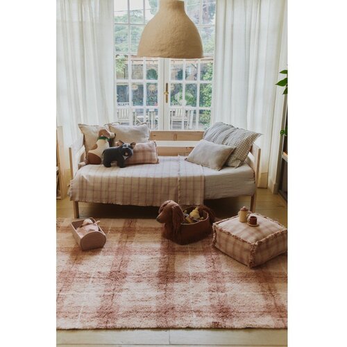 Lorena Canals Svetlo rožnata pralna ročno tkana bombažna preproga 140x190 cm Tartan Rose &amp;ndash; Slike