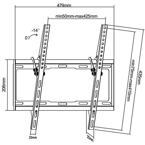Cabletech Zidni nosač za TV tilt 26-55 inča do 45kg UCH0154 Cene