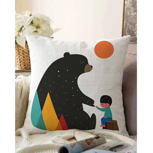 Minimalist Cushion Covers Prevleka za vzglavnik iz mešanice bombaža Bear, 55 x 55 cm Cene