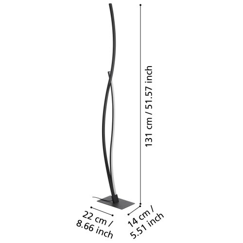 Eglo 901209 - led podna lampa grisolia LED/20W/230V 4000K crna Slike