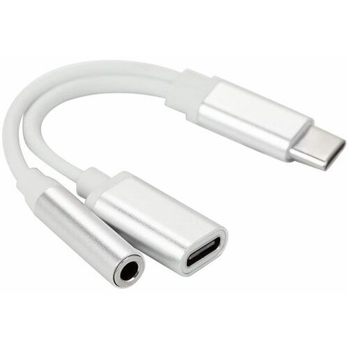 Fast Asia audio adapter-konverter USB C na USB C + 3.5mm (m/ž-ž) (Beli) Slike