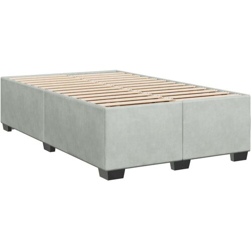 VidaXL Krevet s oprugama i madracem svjetlosivi 120x190 cm bar&amp;scaron;unasti Slike