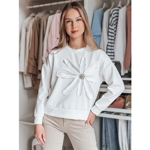DStreet Bluza damska oversize z kwiatem PETITKA ecru Cene