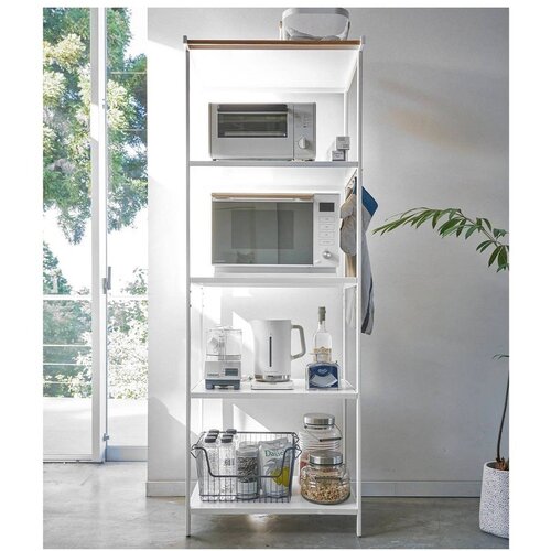 YAMAZAKI Mat bel jeklen regal 60x170x46,5 cm Tower &amp;ndash; Slike