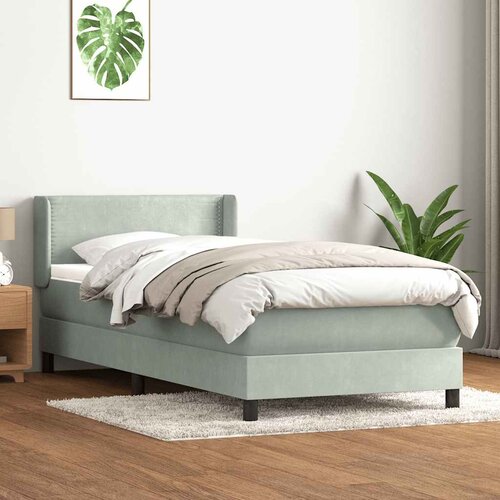 Box Spring krevet s madracem svijetlo sivi 80x220 cm samt Cijene