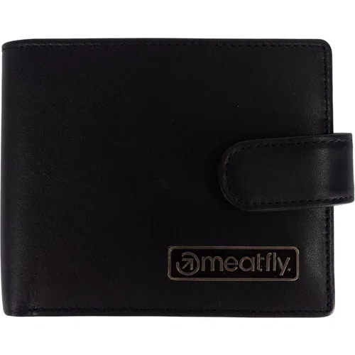 Meatfly Nathan Premium Leather Wallet Black Denarnica