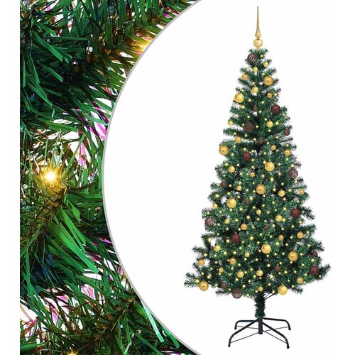  Umjetna preddekorirana božićna jelka med 300 LED Zelena 210 cm Cene