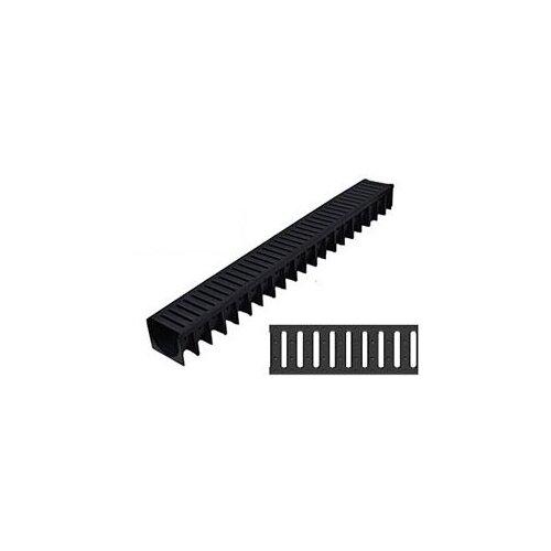 Aco EasyLine kanal 1m sa PP crnom re&amp;scaron;etkom Tip SLIM Slike