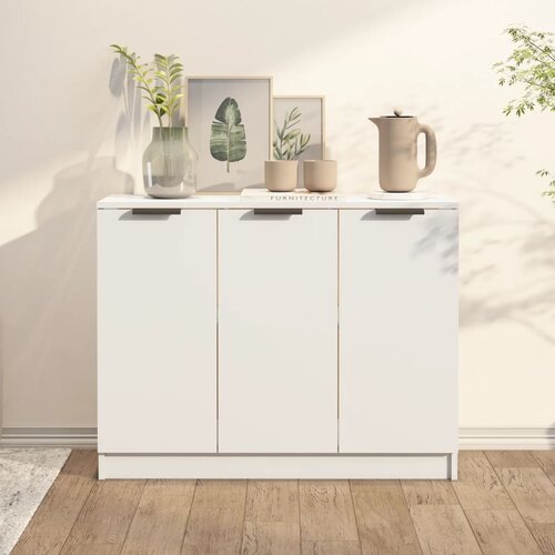 The Living Store Komoda bela 90,5x30x70 cm konstruiran les - Komoda, (21503399) Slike
